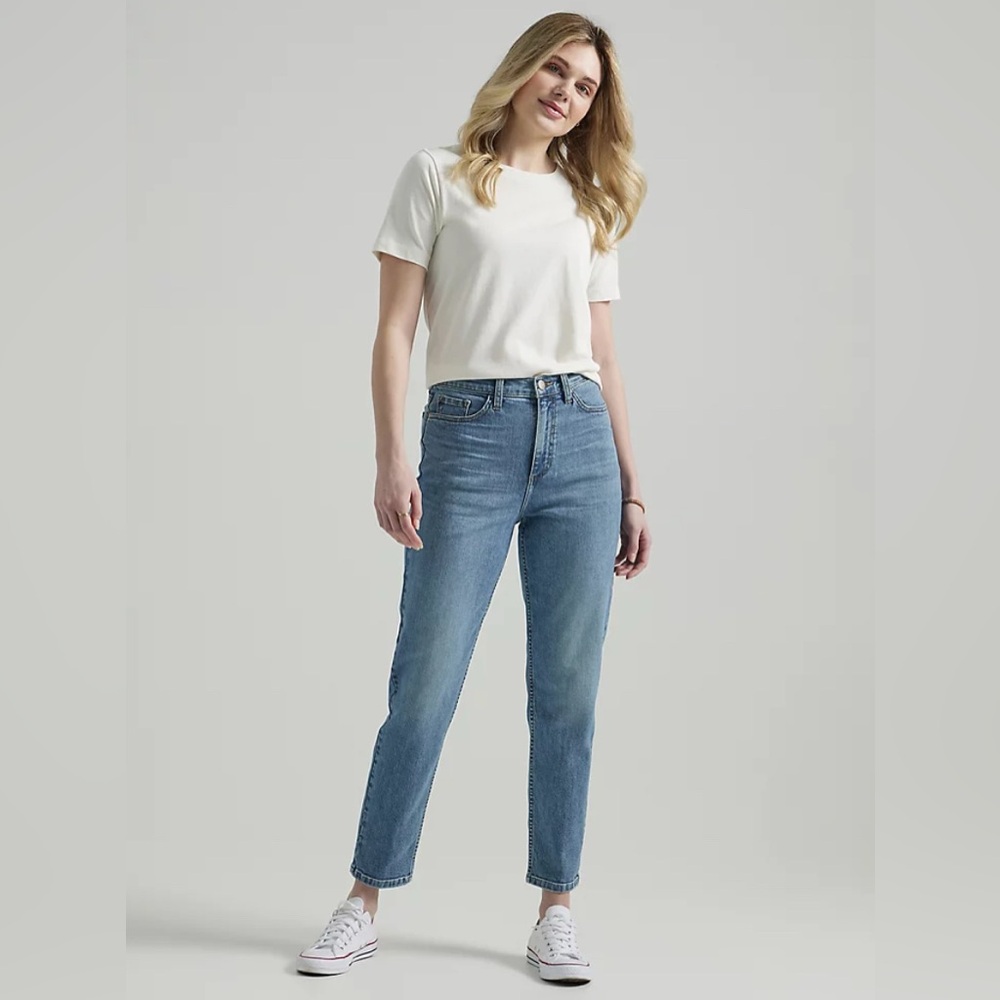 Plus Size NEW Lee High Rise Mom Jean Stretch Denim Women's Legendary Top Rated